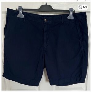 Faherty Dark Blue Flat Front Shorts
